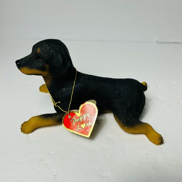 Doberman Pinscher Resin Figurine on Wooden Base Vintage Westland Taiwan 3507 3" - Picture 6 of 7